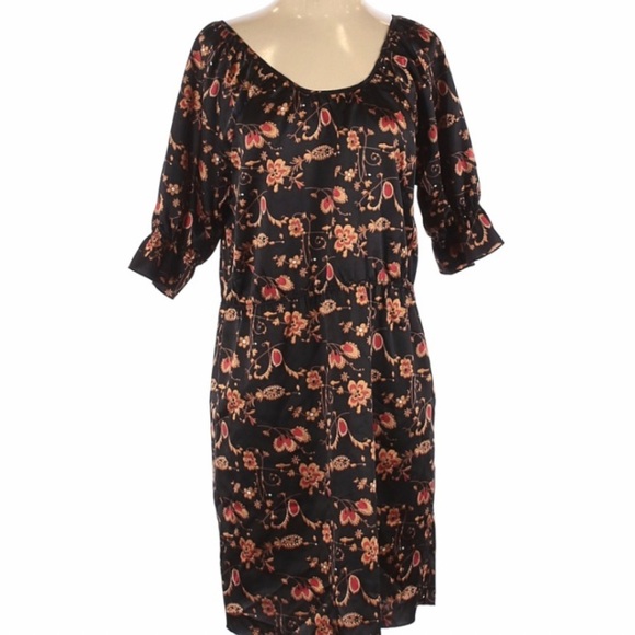 Jona Michelle Dresses & Skirts - Jones New York | Dress Floral Neutral Black Fall Colors Orange Brown